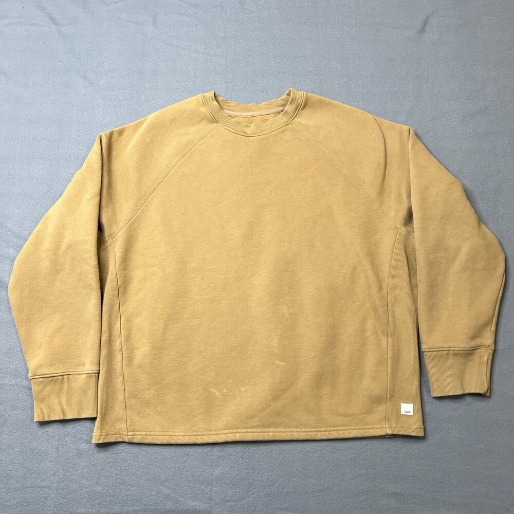 Vuori Restore Sweatshirt Women's Medium Camel Cotton Blend Oversized Crewneck - Picture 1 of 13